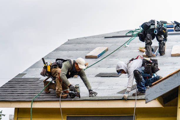 Professional Gutter Installation technician working in Dubois, ID
